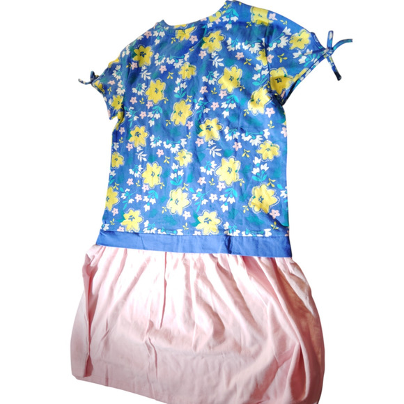 A for Awesome S/S Dropwaist Casual Dress w/ Leggings, LRG Ellis Blue Floral NWOT - Picture 2 of 7